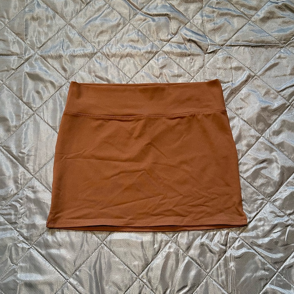 Brown Fitted Mini Skirt (NWOT)